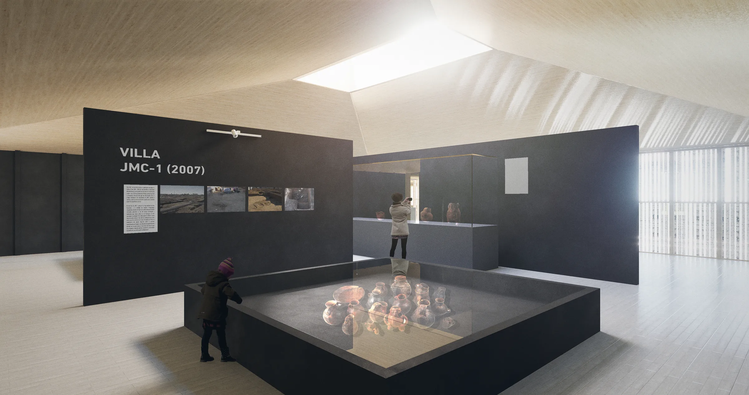 Museo de Sitio: Complejo Pitrén — Sala Villa JMC-1: el hallazgo arqueológico