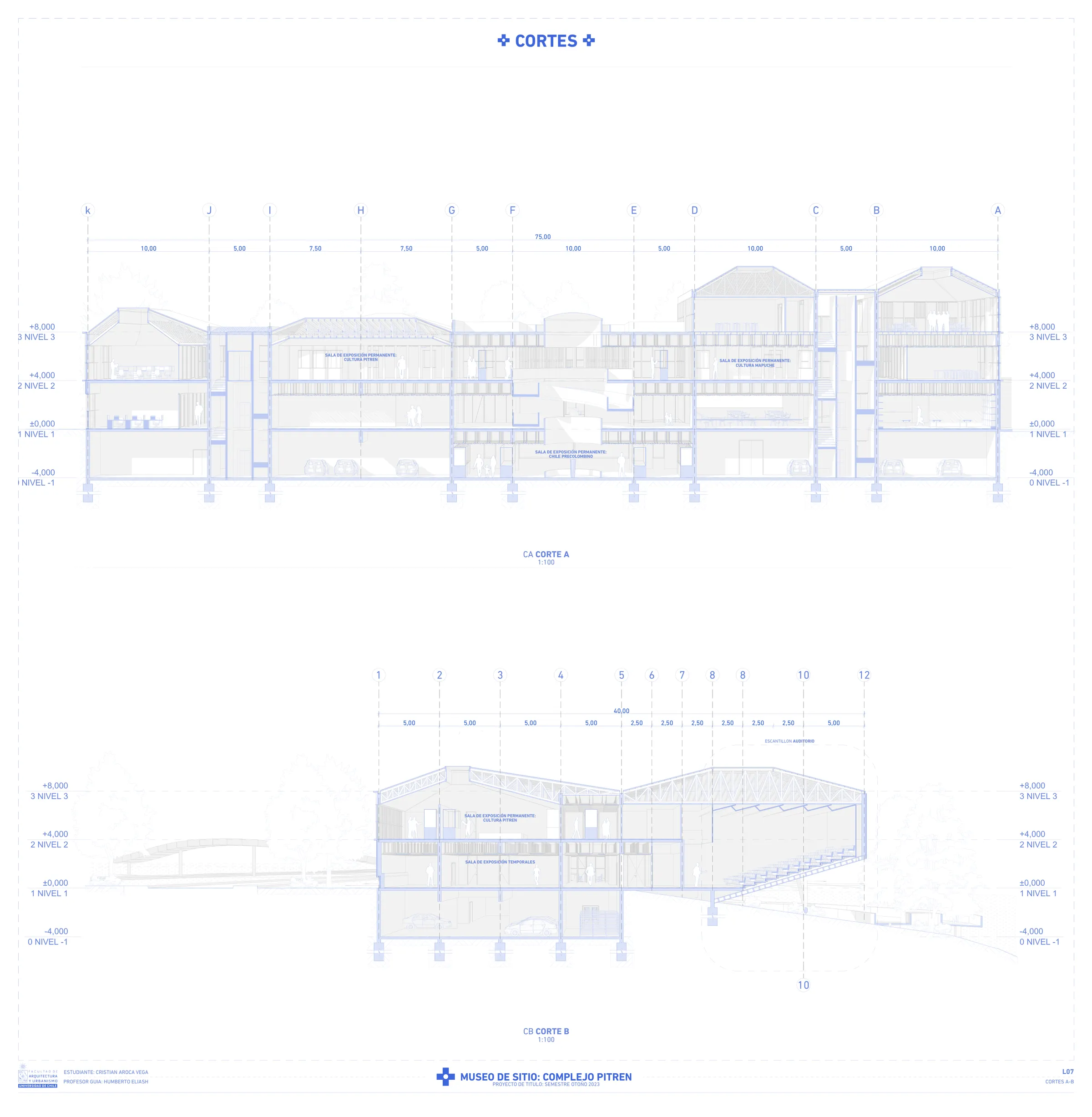 Museo de Sitio: Complejo Pitrén — Cortes C–D