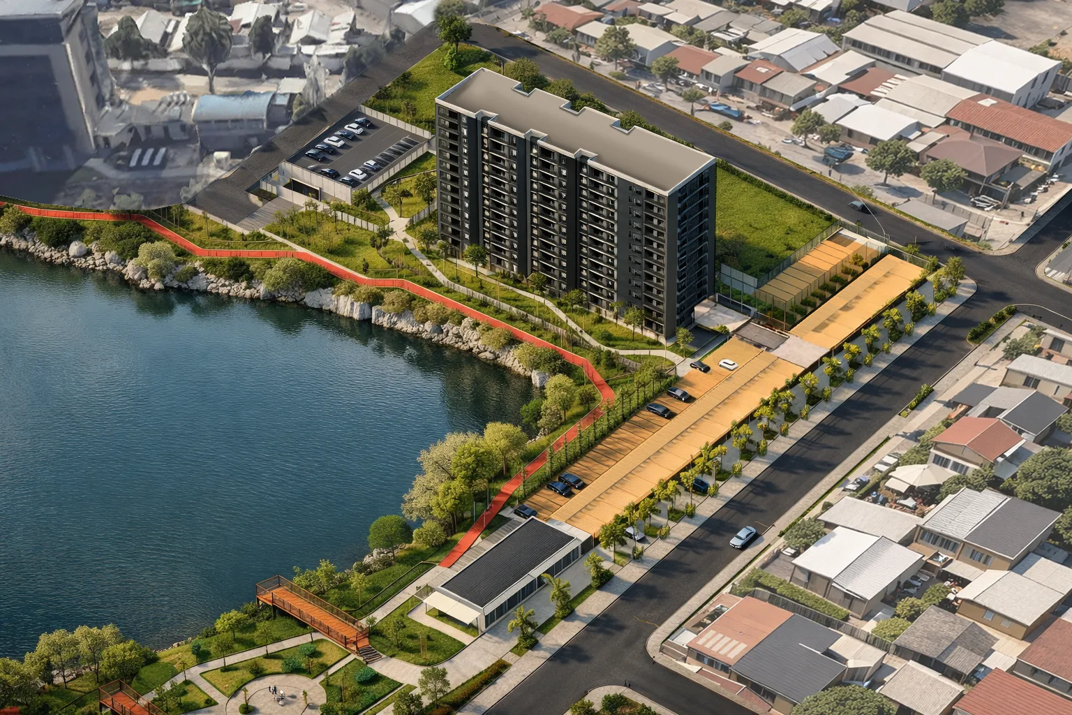 Tres Pascualas: parque y edificación — Axonométrica del CNT 2